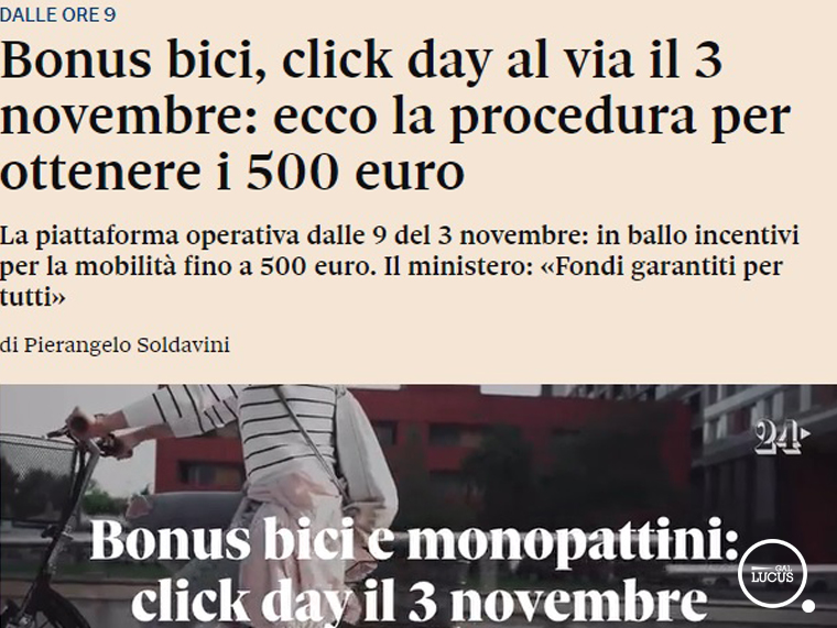 Bonus bici, click day al via il 3 novembre: ecco la procedura per ottenere i 500 euro