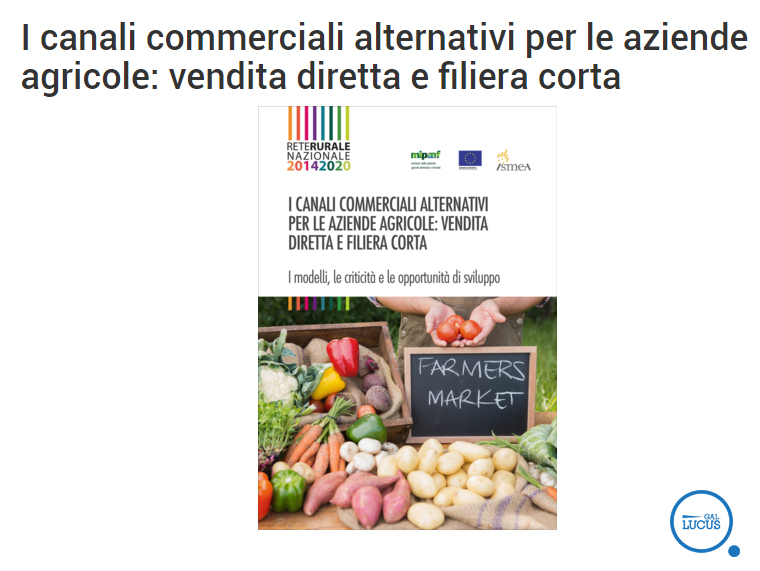 I canali commerciali alternativi per le aziende agricole: vendita diretta e filiera corta