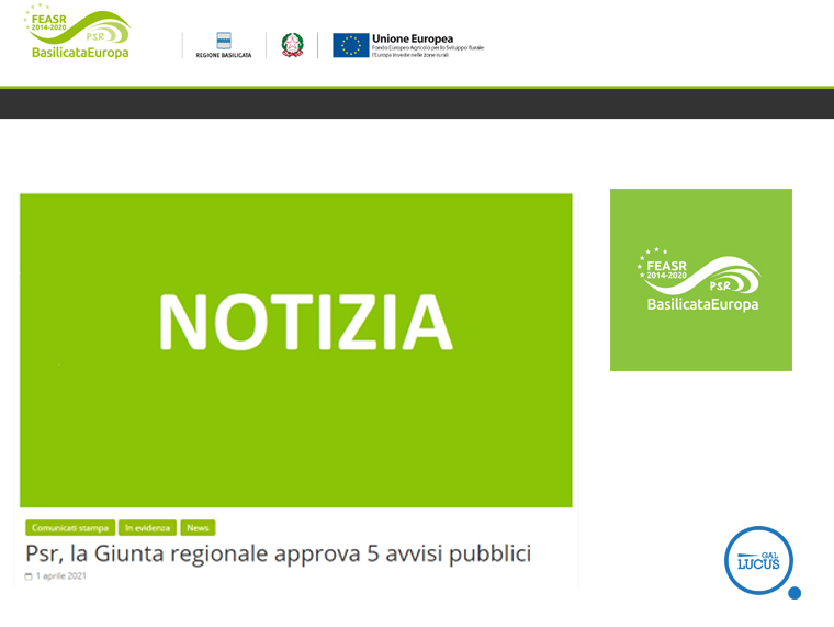 Psr, la Giunta regionale approva 5 avvisi pubblici