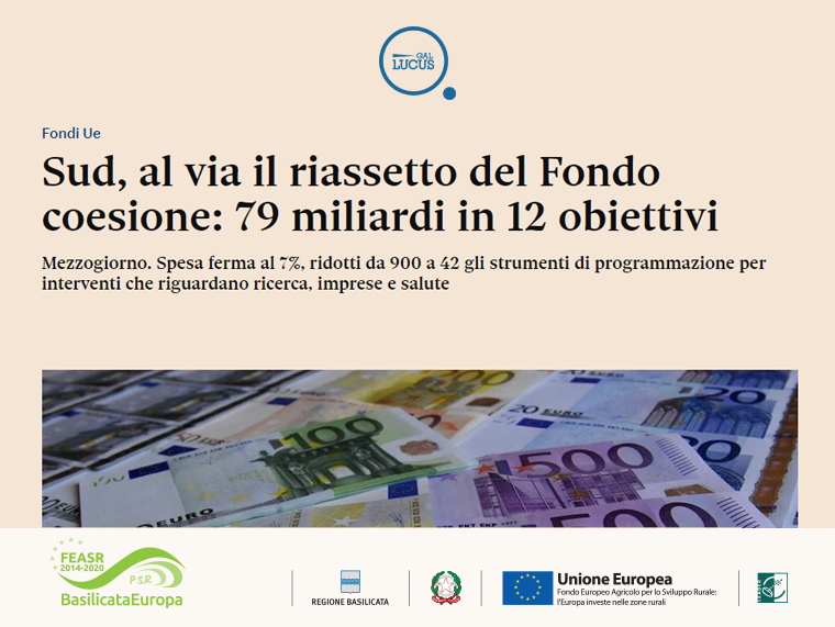 Sud, al via il riassetto del Fondo coesione: 79 miliardi in 12 obiettivi